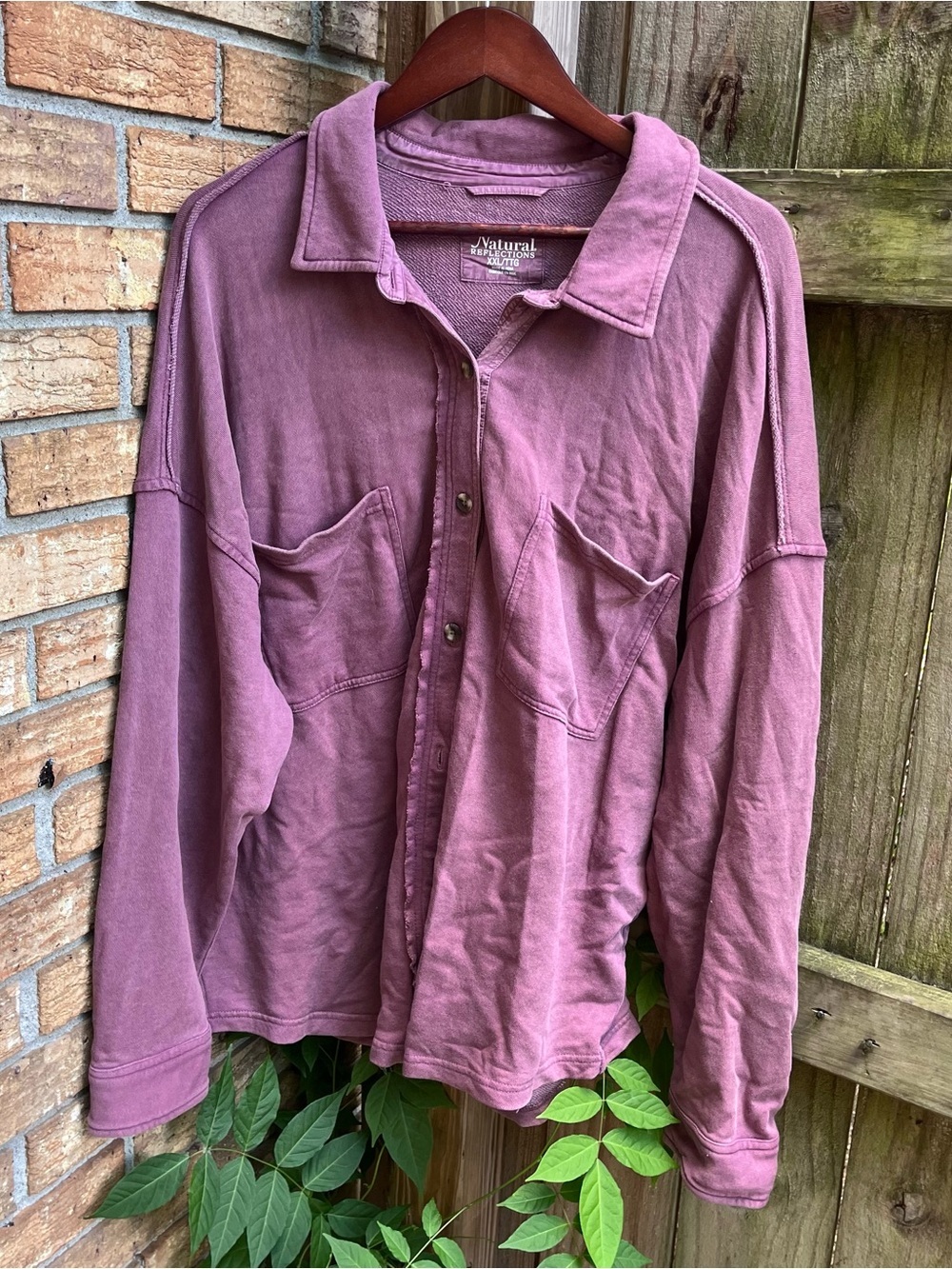 Natural Reflections Mauve Button-Up Shacket